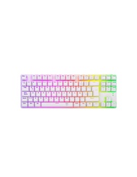 [Dim-T-TGK315W-RD-V2-SP] Teclado  Mecánico T-dagger Bora White T-tgk315w-rd-v2-sp Para Juegos Con Switch Rojo Y Led-rgb