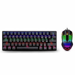 [Dim-T-TGS008-BR] Kit   T-dagger Main Force Black – Teclado 60% Y Mouse Con Iluminación Led