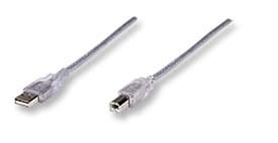 [CABITL140] 340465                                                                                                                                                                                                                                                                                                 Cable Usb Para Impresora - Usb-a Macho A Usb-b Macho, De 4.5mts, Color Plateado Translucido, Velocidades De Hasta 480 Mbps