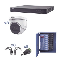 [KITHKV330] Kit                                                                                                                                                                                                         Turbohd 1080p / Dvr 8 Canales / 8 Cámaras Turret (exterior 2.8 Mm) / Conectores / Transceptores / Fuente De Poder -