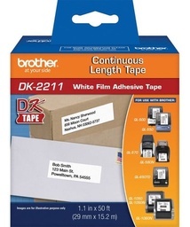 [DK2211] Etiqueta Plastica Brother Dk2211 Continua, Texto Negro 29mmx15.2mm