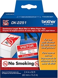 [DK2251] Rollo  De Etiquetas Brother Dk2251 Continua 6.2 X 15.2 Rojo/negro