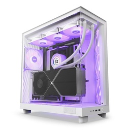 [dim-CC-H61FW-R1] Gabinete                                                                                                                                                                                                                      Nzxt H6 Flow Mt Atx Doble Camara Compacta 3v 120rgb W Cc-h61fw-r1