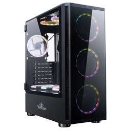 [YGS-68808] Gabinete                                                   Yeyian Ygs-68808 Shadow 2200 Lat Crist 3 Vent Rgb/usb/negro