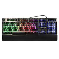 [OKM-S2] OCELOT TECLADO DE MEMBRANA BASE DE METAL PLATINADA CON DESCANSA MUÑECAS