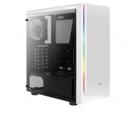 [4718009159082] Gabinete Aerocool Rift WG RGB con Ventana de Cristal Templado, Midi-Tower, ATX/Micro ATX/Mini-ITX, USB 2.0/3.0, sin Fuente, 1 Ventilador Instalado, Blanco