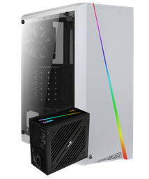 [KITAERCYLWHT500W] Kit Gabinete Aerocool Cylon Blanco Crist Temp + Psu Cylon 500w 80plus Bronze Argb