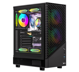 [4711401662846] Gabinete Formula Mana Geometry Mid Atx, Usb 3.0, Type-c, Black