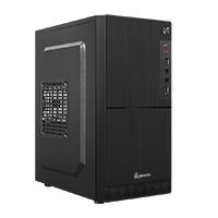 [QCMT-06] Gabinete Quaroni Frente Abs, Negro Tipo Alumino Cepillado Con Encendido Y Puertos Laterales, Micro