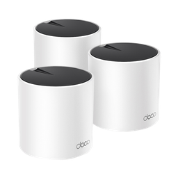 [DECOX55-3PACK] Kit 3 Routers Inalámbricos Mesh Interior Para Hogar / Doble Banda Wi-fi 6 Ax3000 Mbps / 3 Puerto Gigabit Wan/lan / 2 Antenas Internas / Administración Mediante La App Deco (ios, Android) / Protección Homeshield
