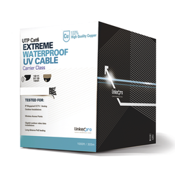 [PRO-CAT-6-EXT-LITEW] Bobina De Cable Utp 305 Metros Cat6, Calibre 23, Climas Extremos, Color Blanco, Sin Blindar, Para Intemperie