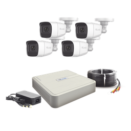 [HL1080PS(C)] (micrÓfono Integrado) Kit Turbohd 1080p Lite / Dvr 4 Canales / Audio Por Coaxitron / 4 Cámaras Bala De Policarbonato Con Micrófono Integrado