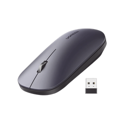 [90372] Mouse Inalámbrico 2.4 Ghz | Ultra Delgado Y Silencioso | Dpi 1000/1600/2000/4000 (ajustable)  | Alcance 10m | Scroll De Aluminio | Adaptable A Diferentes Superficies | Diseño Suave Al Tacto | Contiene Receptor Usb | Color Negro.
