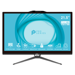 [PRO AP222T 13M-068US] All In One Msi 21.5/fhd/m Touch/pentium Gold 7400/4gb/128gbssd/intel H610 Blk/w11