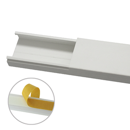 [TMK-1735-SD-CC] Canaleta En Color Blanco Sin División, 35 X 17 Mm Tramo 6 Pies, Con Cinta Adhesiva (5301-21262)