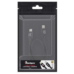 [CABLDPP-1] Cable Plastico Blackpcs Doble Punta V8/lightning Negro 30cm(cabldpp-1)