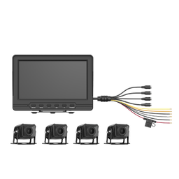 [AE-VD2501A-A] Sistema De Monitoreo Local / 4 Cámaras 1080p Para Exterior (ip68) Y Pantalla Lcd De 7" A Color / Memoria Micro Sd De 64 Gb (expandible A 512 Gb) / Soporta Cambio De Cámara Al Dar Reversa Al Vehiculo / Accesorios De Instalación