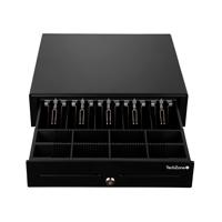 [TZBE4B8M90] Cajon De Dinero Techzone  Tzbe4b8m90, Compartimento, 4 Billetes, 8 Monedas, Removible, Negro