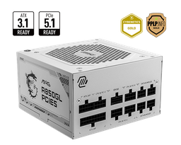 [MAG A850GL PCIE5 WHITE] Psu Msi Mag A850gl Pcie5 850w 80 Plus Gold Modular  White