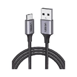 [60128] Cable Usb-a A Usb-c | 2 Metros | Transferencia De Datos De 480 Mbps | Carga Rápida | Qc 4.0/3.0/2.0 | Fpc | Afc | Protección Integrada | Caja De Aluminio | Nylon Trenzado | Color Negro.