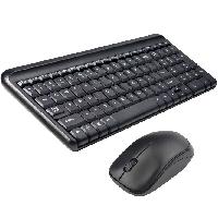 [KIQ01,KBQ-003] Kit Teclado Y Mouse Quaroni Inalambrico 2.4ghz Color Negro