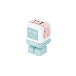 [35856B] Cargador Robotgan De 65w Serie Uno | 3 Puertos De Carga Rápida | 2 Usb-c | 1 Usb-a | Pd 3.0 | Qc 4.0 | Carga Inteligente | Tecnología Gan Ii | Zapato Magnético Extraíble | Carcasa Ignifuga | Pantalla Led.