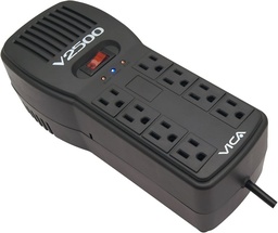 [V2500] Regulador Elect Vica, 2500va/1500w, 8 Cont Nema 5-15r/rj11/rj45 (v2500