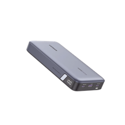 [90597M] Power Bank De 25000mah | 3 Salidas 145w Max. | Usb-a + 2 Usb-c | Pd 3.0, Qc3.0 | Fcp | Scp | Pantalla Inteligente | Carcasa Ignifuga | Color Gris | Incluye Cable Usb De 50cm | Carga Tu Laptop De Manera Segura.