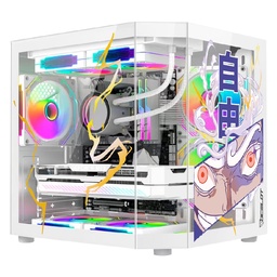 [WHITE STORM 5] Gabinete Ocelot Gaming White Storm 5/m-atx, Itx / Panel Lateral Y Frontal De Cristal Templado /