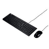 [U2000 KEYBOARD+MOUSE/BK/SP] Kit Asus U2000, Teclado Y Mouse Alambrico Usb, Cable 1.5m, 105 Teclas, 1000 Dpi, Color Negro