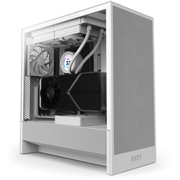 [CC-H52FW-01-1] Gabinete Nzxt H5 Flow /blanco /vidrio Templado/2 Ventiladores/f120q /mid Tower /usb Tipo C /gamer