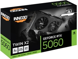 [N50602-08D7-195071N] Tarjeta de Video Inno3d Nvidia Geforce Rtx 5060 Twin X2 8gb Gddr7 128bit Pci Express 5.0 Black