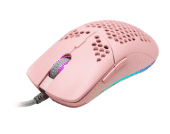 [Dim-30490] MOUSE PARA GAMING GAME FACTOR LASER MOG601 ROSADO 16000 DPI PIXART 3389 7 BOTONES RGB ULTRALIGHT