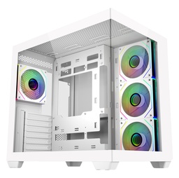 [E681-WHNN-S00] Gabinete Cooler Master Elite 681,/ Doble Camara / Argb Fan 4 / Blanco / Itx / Micro-atx / Atx /