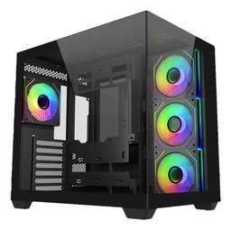 [E681-KHNN-S00] Gabinete Cooler Master Elite 681,/ Doble Camara / Argb Fan 4 / Negro / Itx / Micro-atx / Atx / Panel
