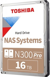 [HDWG51GXZSTB] TOSHIBA HDD INTERNO N300 PRO DE RENDIMIENTO 16TB 7200RPM Y 512MB CACHE SATA 3.5" HDWG51GXZSTB