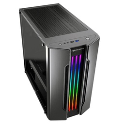 [Dim-30636] GABINETE COUGAR GEMINI M IRON RGB CRSITAL TEMPLADO PUE