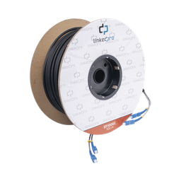 [EF-100-SC] Carrete De Fibra Óptica Monomodo Con Conectores Sc-sc Duplex, Reforzada Con Kevlar, De 100 Metros (328.08 Pies)