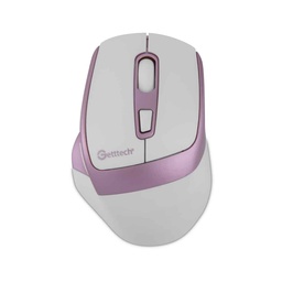 [GGM-STDBW-01-PK] Mouse Getttech Inalambrico Silencioso Ergonomico Blanco Y Rosa  6 Botones 1600 Dpi 2.4g+bt Ggm-stdbw-01-pk