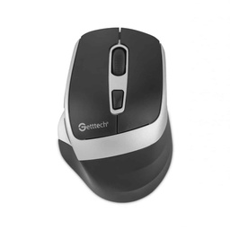 [GGM-STDBW-01-SL] Mouse Getttech Inalambrico Silencioso Ergonomico Negro Y Plateado 6 Botones 1600 Dpi 2.4g+bt Ggm-stdbw-01-sl