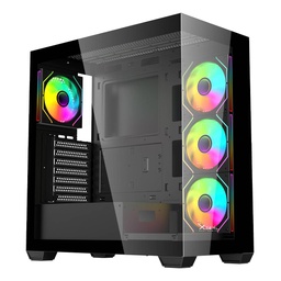 [XZCGB08B] Gabinete Gamer Mid Tower Xzeal Atx Panel Der. Vidrio + Metal 2xusb1.0