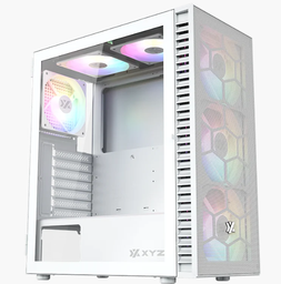 [X-CS-AIRONE1M-W] Gabinete Xyz Airone 100 Mesh 6 Vent 1*140mm 4*120mm Argb Crist Temp/malla Atx White
