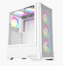 [X-CS-AIRONE3XM-W] Gabinete Xyz Airone 300-x Mesh 6 Vent *120mm Argb Crist Temp/ Malla Atx White
