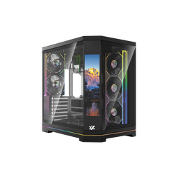 [X-CS-NEUTRONX-P-B] Gabinete Xyz Neutron X Pro 5 Vent 120mm, Pantalla Frontal, Crist Temp/ Malla Atx Black