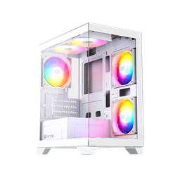 [X-CS-TITANIUMVIEWLT-W] Gabinete Xyz Titanium View Lite 6 Vent 120mm Crist Temp Atx White