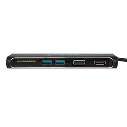 CONVERTIDOR USB MANHATTAN TIPO C-HDMI/SVGA H + HUB + LECTOR 152631
