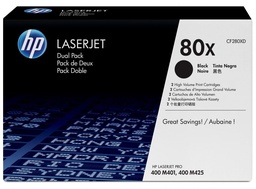 [CF280XD] Toner Hp 80x Negro Dual Pack Alto Rendimiento Para M425dn Mfp/m401dn/m
