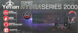 [Dim-31148] Kit Gamer de Teclado y Mouse Yeyian Hydra S2000, Alámbrico, USB, Negro YKH-20707
