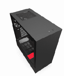 [dim-CA-H510B-BR] GABINETE NZXT H510 COMPACT NEGRO-ROJO MEDIA TORRE MINI ITX, MICRO ATX, ATX CRISTAL TEMPLADO GAMER
