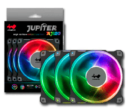 [Dim-AJ120] KIT DE VENTILADORES IN WIN JUPITER AJ120 3PZ ARGB LED 3 CONECTORES TRIPLE PACK